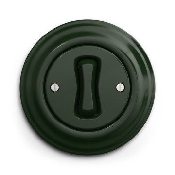 Kliklap - Retro enkelpolige schakelaar met afdekraam nr. 1, groen