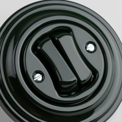 Kliklap - Retro groene dubbele drukknop met omlijsting