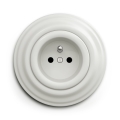 Kliklap - Retro keramische wandcontactdoos voor huishoudelijk gebruik met afdekraam, 230 V, wit