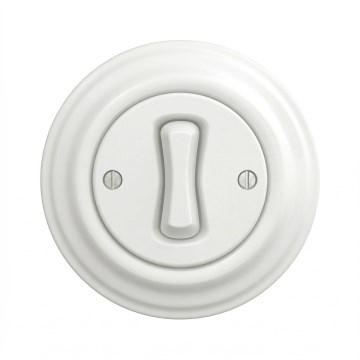 Kliklap - Retro kruisschakelaar met frame nr. 7, sneeuwwit