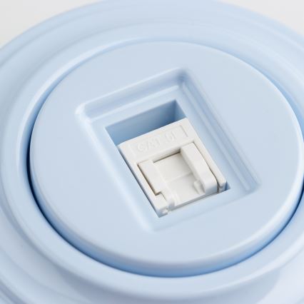 Kliklap - Retro netwerkaansluiting met omlijsting, blauw