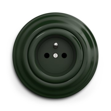 Kliklap - Retro stopcontact met afdekraam 230V groen