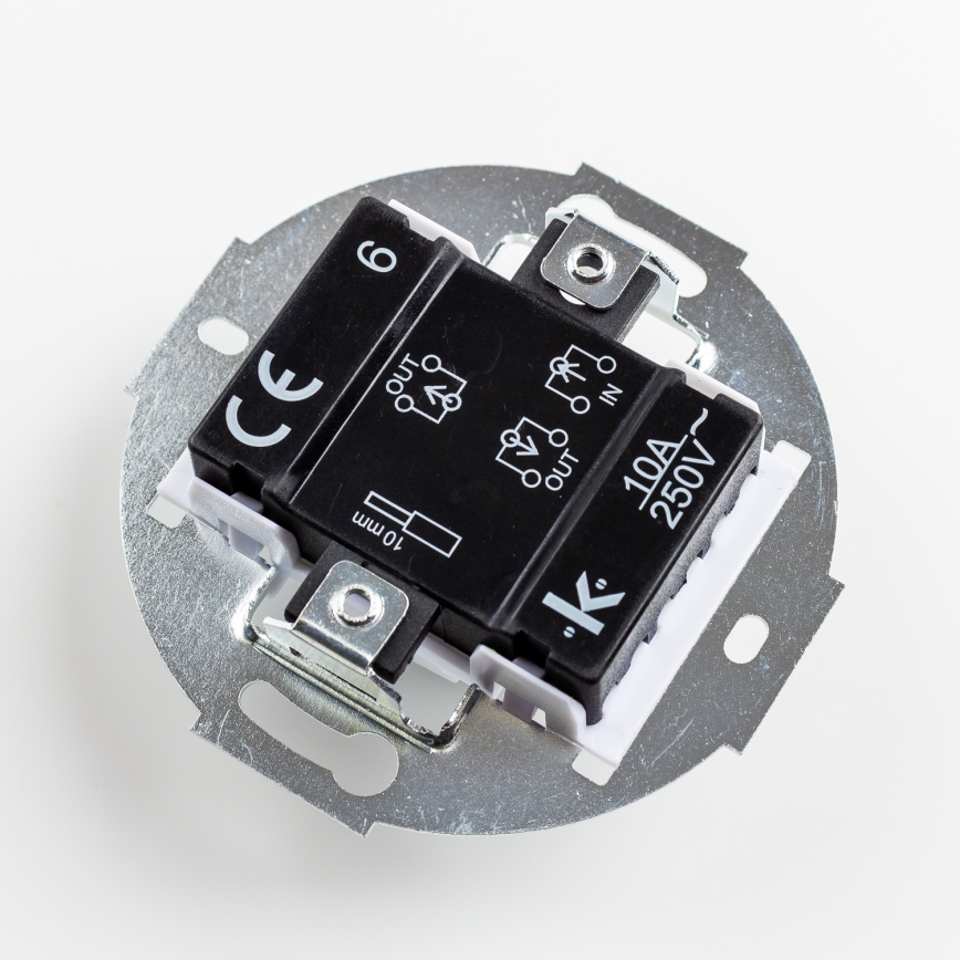 Kliklap - Retro trappenschakelaar met frame nr. 6, bruin