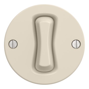 Kliklap - Retro trapschakelaar zonder afdekraam nr. 6, beige