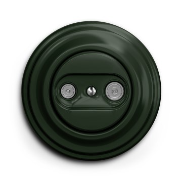Kliklap - Retro TV+FM-einddoos (eind) met afdekraam, groen