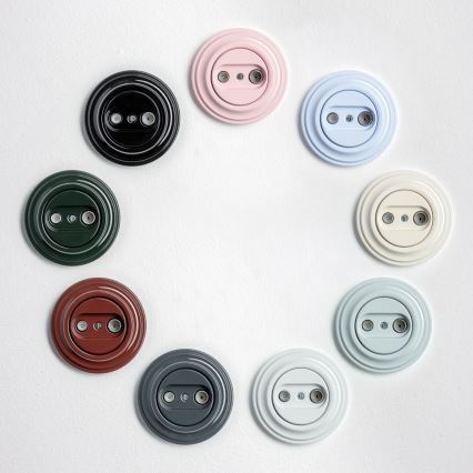 Kliklap - Retro TV+R einddoos (eindpunt) met afdekraam, zwart