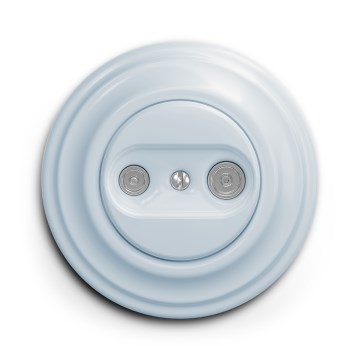 Kliklap - Retro TV+R eindwandcontactdoos met blauw frame