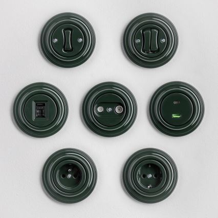 Kliklap - Retro USB-aansluiting A+C met afdekraam, groen