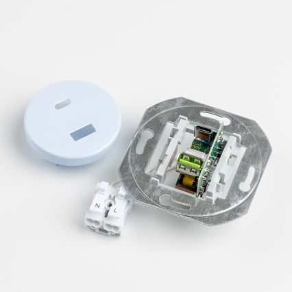 Kliklap - Retro USB-stopcontact A+C met afdekraam, blauw