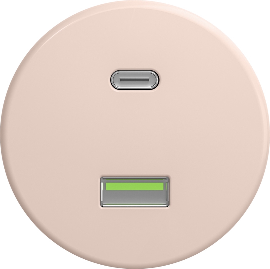 Kliklap - Retro USB-stopcontact A+C zonder afdekraam, oudroze