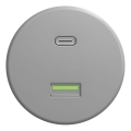Kliklap - Retro USB stopcontact A+C zonder frame grijs