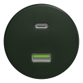 Kliklap - Retro USB stopcontact A+C zonder frame groen