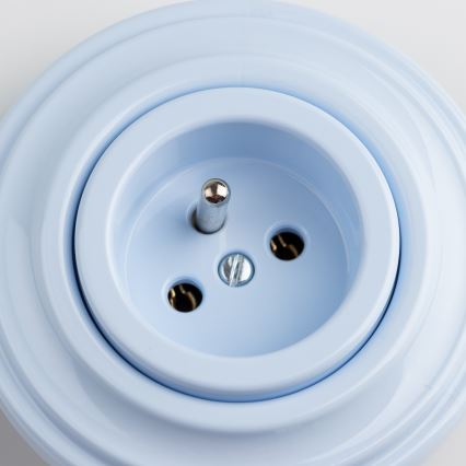 Kliklap - Retro wandcontactdoos met afdekraam 230V blauw