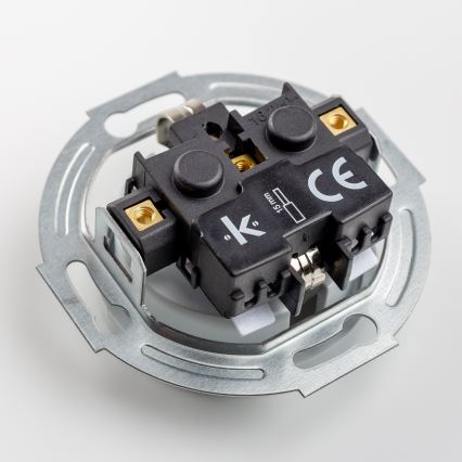 Kliklap - Retro wandcontactdoos met SCHUKO-frame 230V/16A grijs