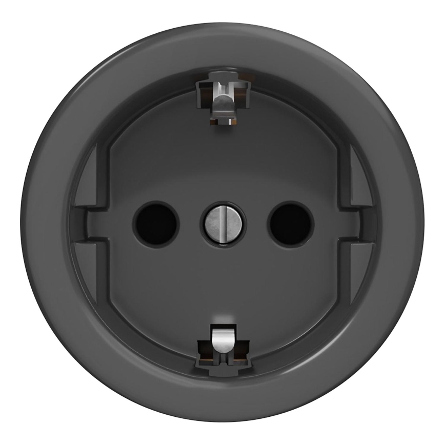 Kliklap - Retro wandcontactdoos SCHUKO 230V/16A zonder afdekraam, antraciet