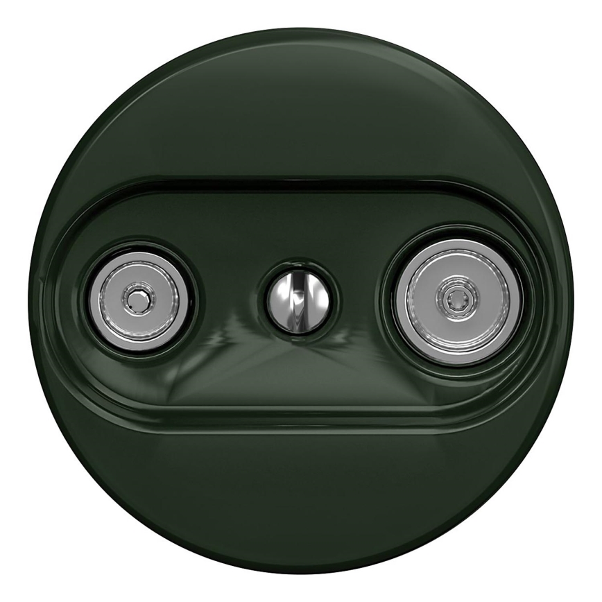 Kliklap - Retro wandcontactdoos TV+R (doorverbonden) zonder frame groen