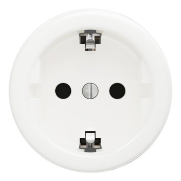 Kliklap - Retro wandcontactdoos voor huishoudelijk gebruik zonder afdekraam SCHUKO 230V/16A sneeuwwit