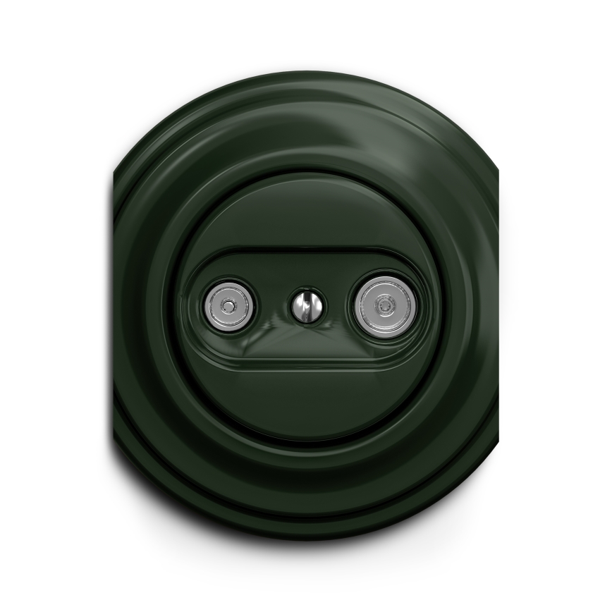 Kliklap - Vintage abonneecontactdoos TV+R (continuous) groen