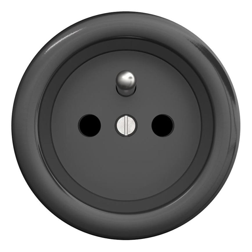 Kliklap - Vintage stopcontact 230V antraciet