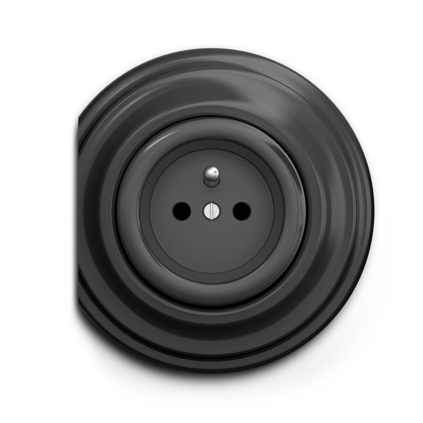 Kliklap - Vintage stopcontact 230V antraciet