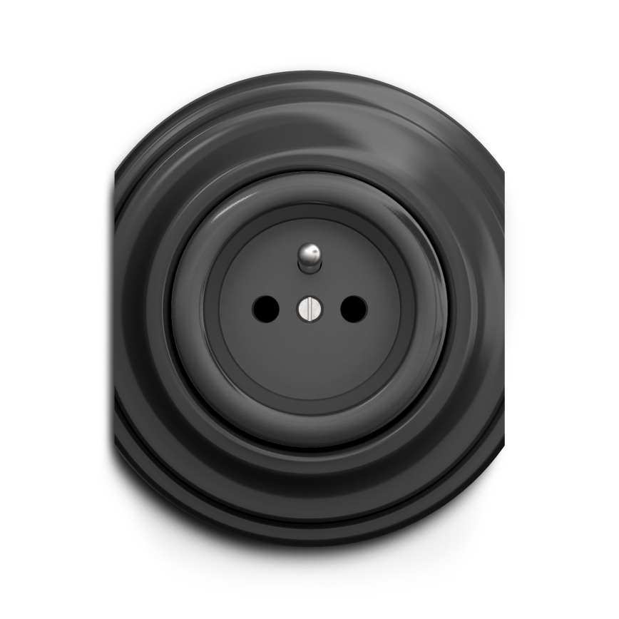 Kliklap - Vintage stopcontact 230V antraciet