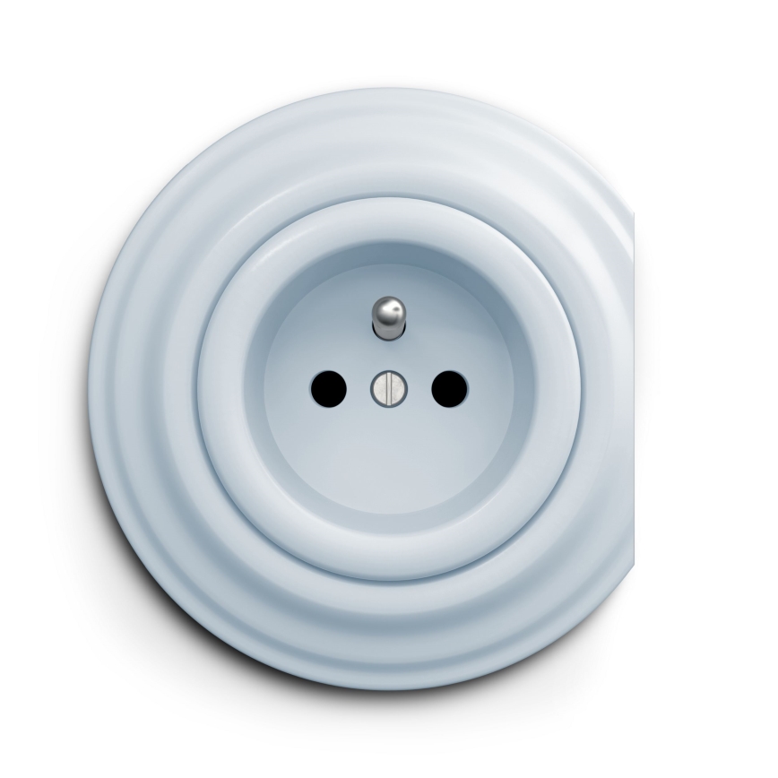 Kliklap - Vintage stopcontact 230V blauw