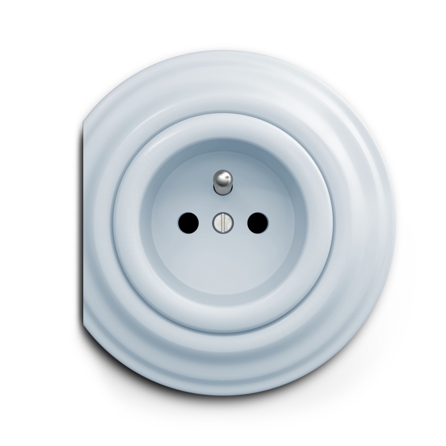 Kliklap - Vintage stopcontact 230V blauw