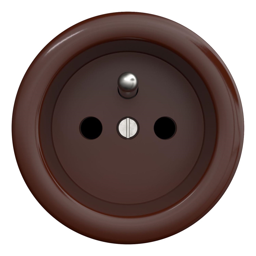 Kliklap - Vintage stopcontact 230V bruin