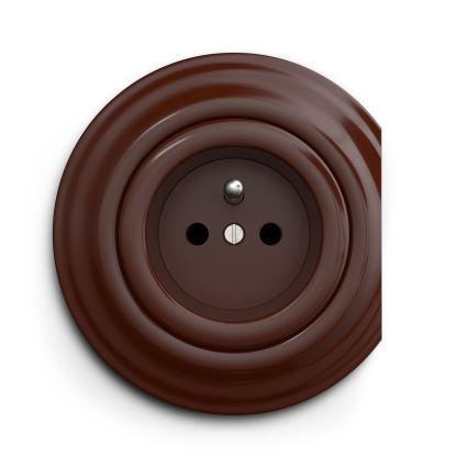 Kliklap - Vintage stopcontact 230V bruin