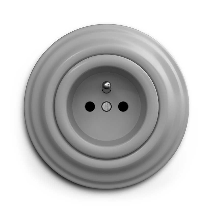 Kliklap - Vintage stopcontact 230V grijs