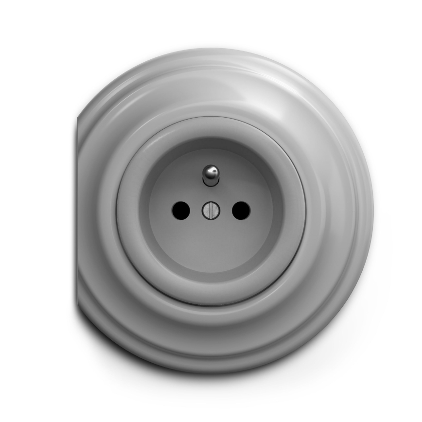 Kliklap - Vintage stopcontact 230V grijs
