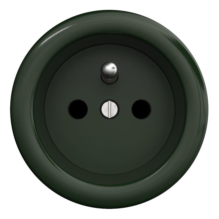 Kliklap - Vintage stopcontact 230V groen