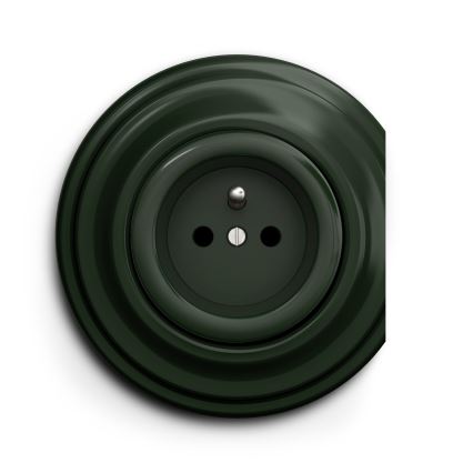 Kliklap - Vintage stopcontact 230V groen