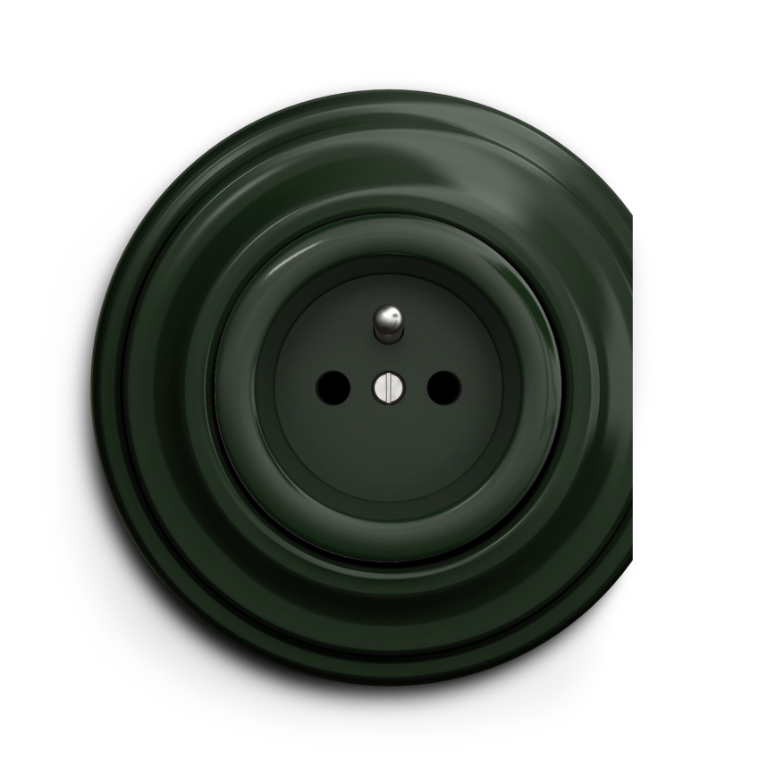 Kliklap - Vintage stopcontact 230V groen