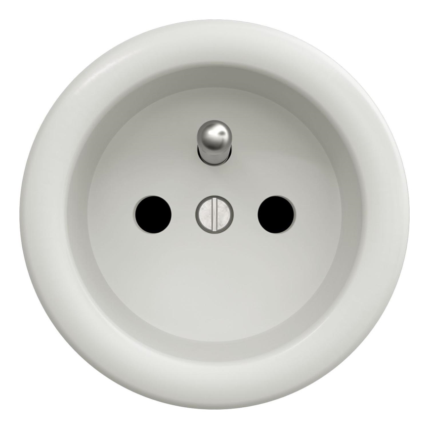 Kliklap - Vintage stopcontact 230V wit