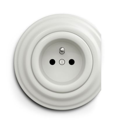 Kliklap - Vintage stopcontact 230V wit