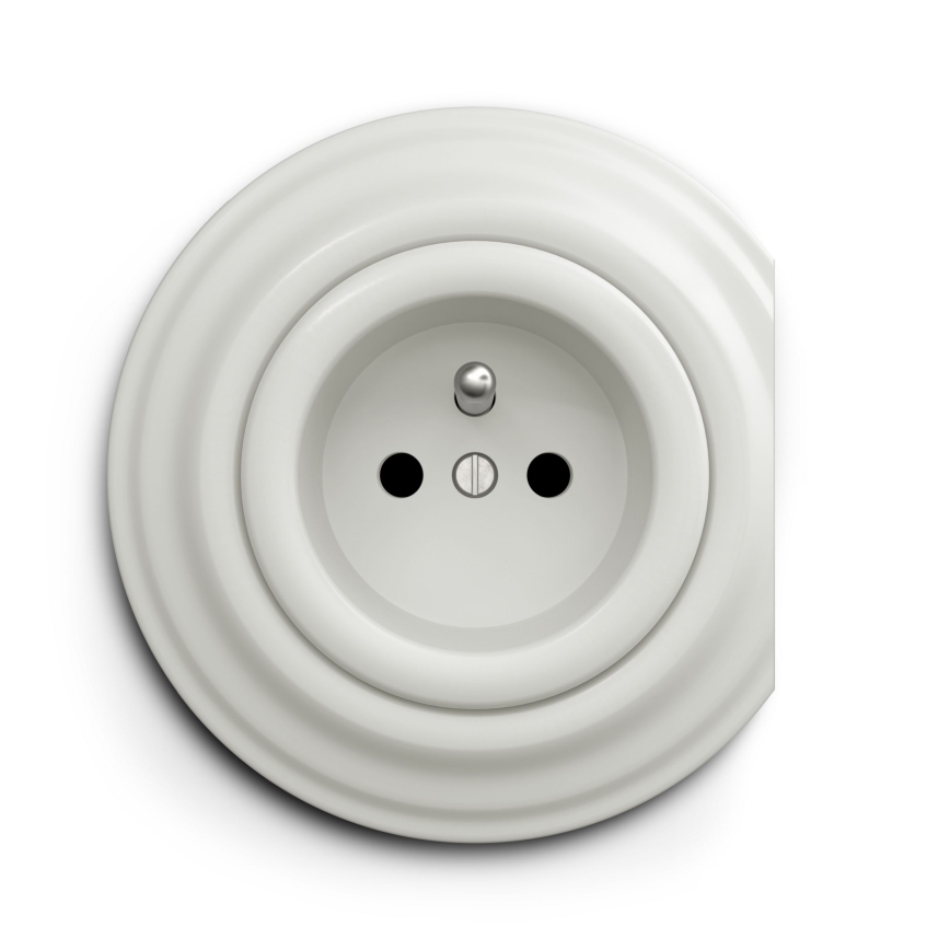 Kliklap - Vintage stopcontact 230V wit