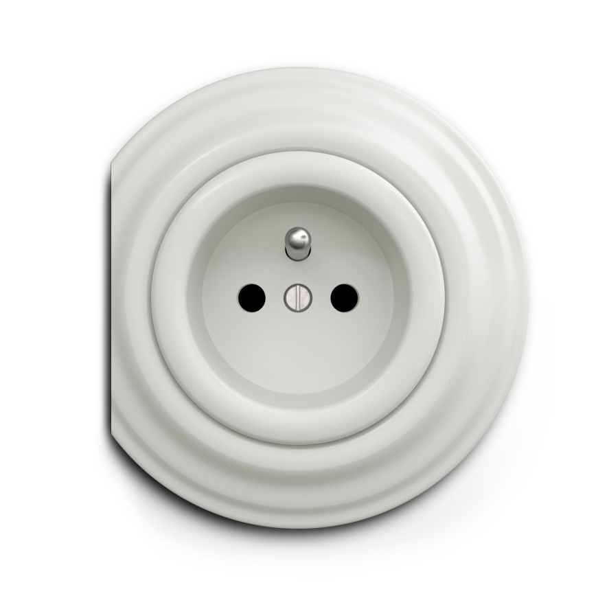 Kliklap - Vintage stopcontact 230V wit