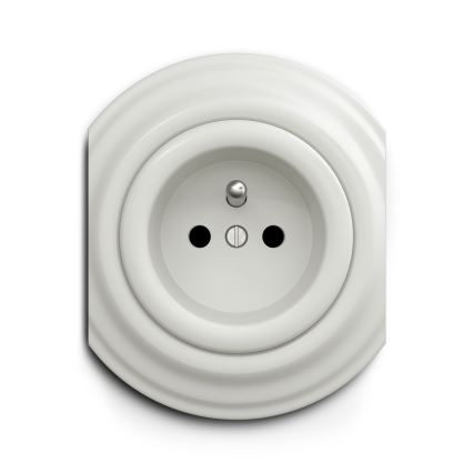 Kliklap - Vintage stopcontact 230V wit