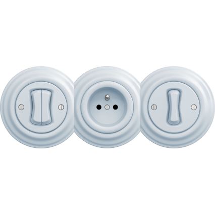 Kliklap - Vintage stopcontact zonder frame SCHUKO 230V/16A blauw