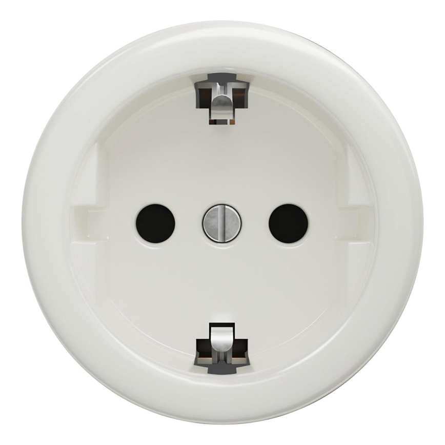 Kliklap - Vintage stopcontact zonder frame SCHUKO 230V/16A wit