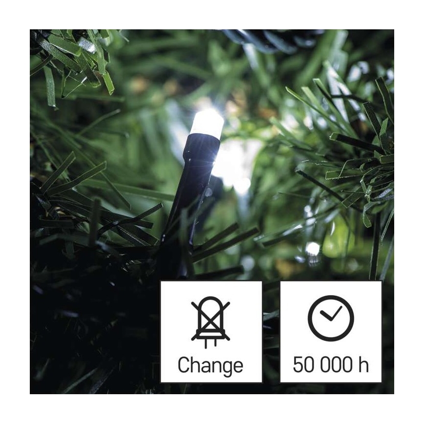 Koel Wit LED Kerst buitenketting 120x LED / 17m IP44