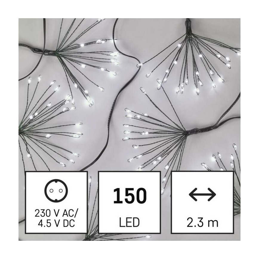 Koel wit LED kerstketting 150x LED / 5,35m