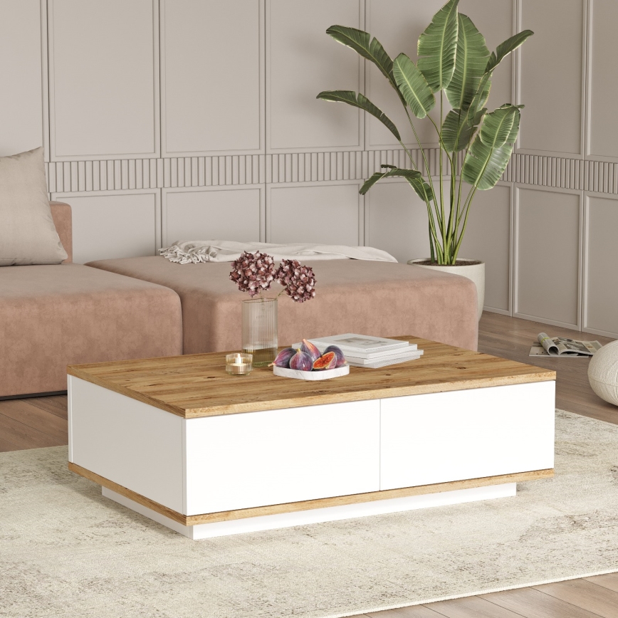 Koffie Tafel 28,6x90 cm grenen atlantic/wit