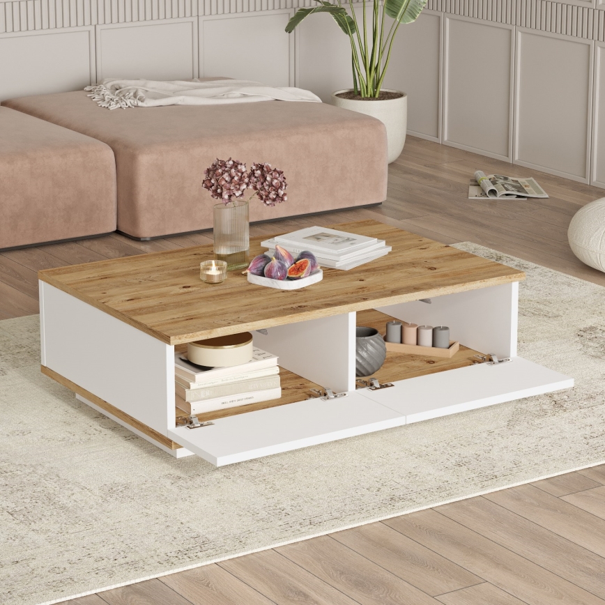 Koffie Tafel 28,6x90 cm grenen atlantic/wit