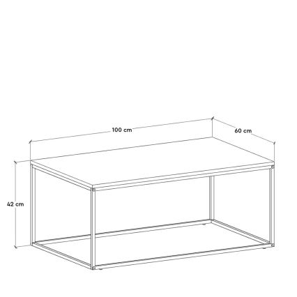 Koffie Tafel 42x100 cm zwart