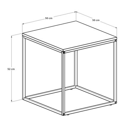 Koffie Tafel 52x50 cm bruin