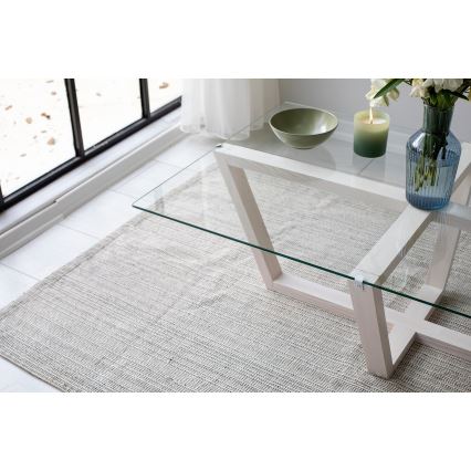 Koffie Tafel AMALFI 35x105 cm grenen/doorzichtig