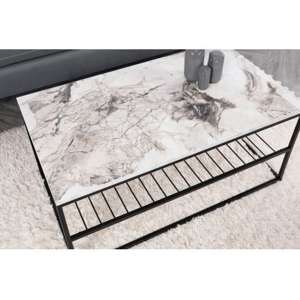 Koffie Tafel ASUDE 43x95 cm zwart/wit