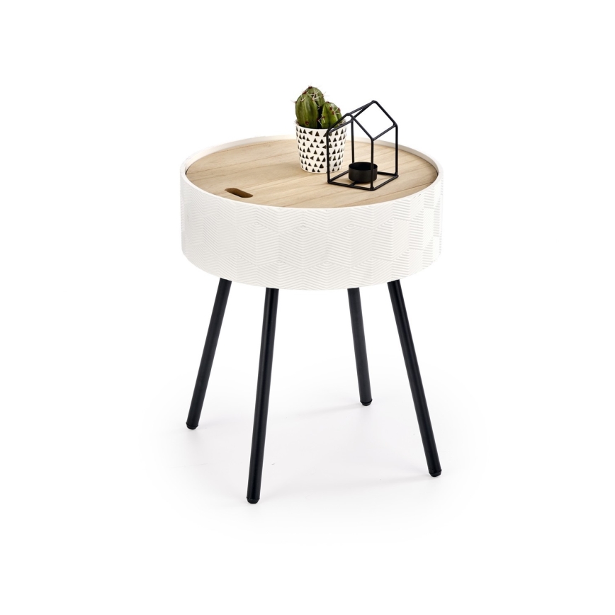 Koffie Tafel AURA 45x38 cm wit/zwart/beige